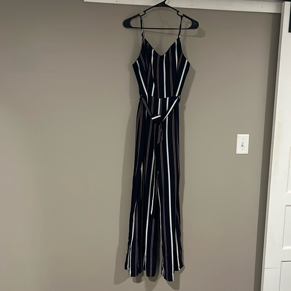 Navy Striped Jumpsuit